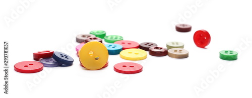 Colorful sewing buttons isolated on white background