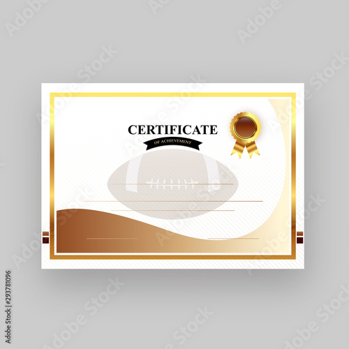 Certificate or award for Rugby sports with space of your text.