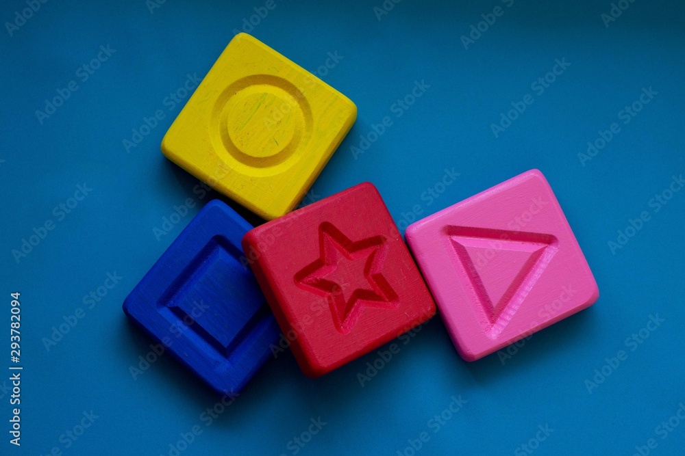 wooden squares with geometric shapes wooden squares with geometric shapes