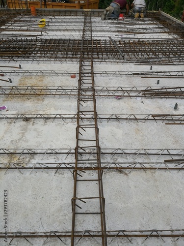 building site, reinforcement for concrete ready for concrete casting