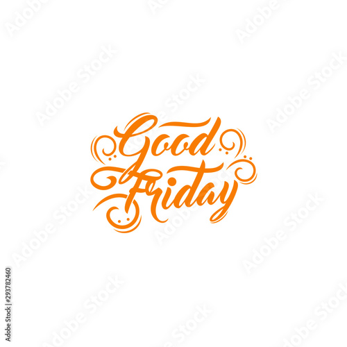 Good Friday hand drawn lettering design vector illustration.