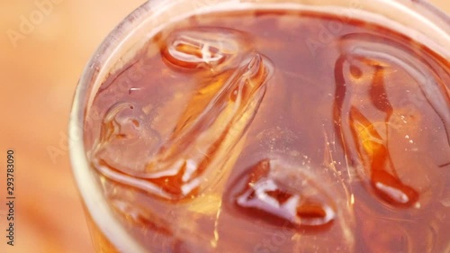Whisky with ice in a glass