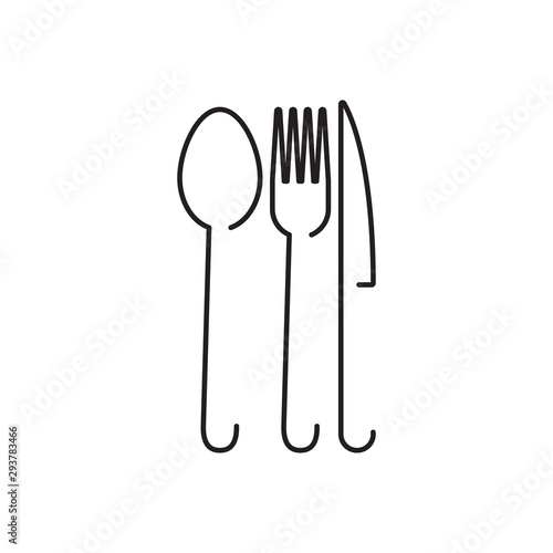 Spoon fork graphic design template vector isolated