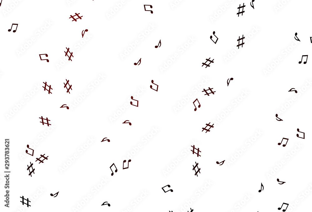 Light Red vector pattern with music elements. Light Red vector pattern with music elements.