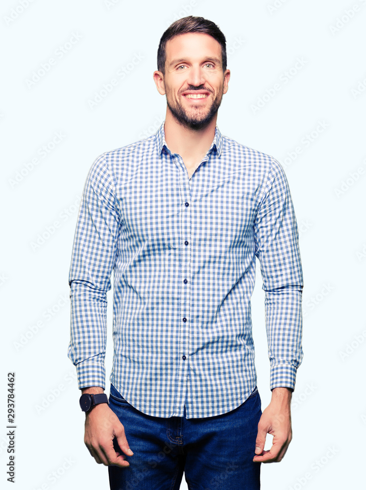 Handsome business man with blue eyes with a happy and cool smile on face. Lucky person. Handsome business man with blue eyes with a happy and cool smile on face. Lucky person.