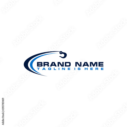 Tow or Crane Load Hook Vector Logo for Towing Truck Lift Assistance Service