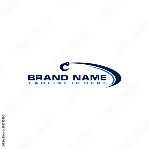 Tow or Crane Load Hook Vector Logo for Towing Truck Lift Assistance Service