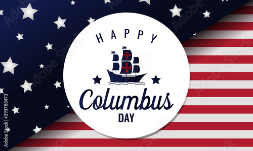 Columbus day greeting card. vector illustration