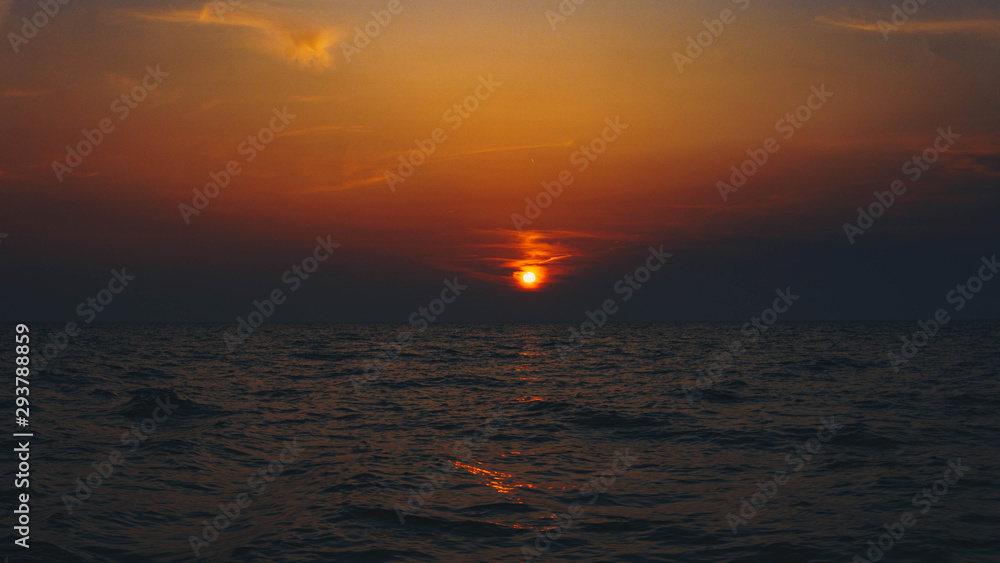 Colorful sunset over the sea