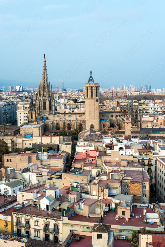 Fototapeta premium Barcelona z kościoła Santa Maria del Pi, Hiszpania