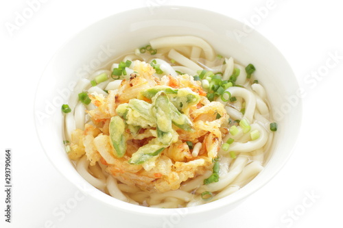 green asparagus Tempura and Udon noodles
