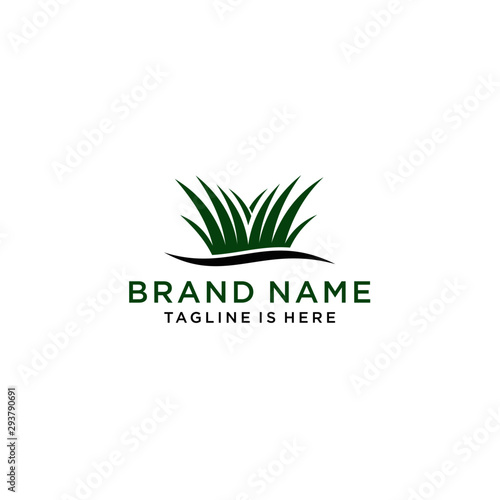 Grass logo design template