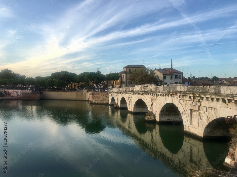 Old bridge in Rimini, Italy