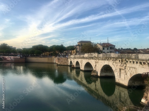 Old bridge in Rimini, Italy