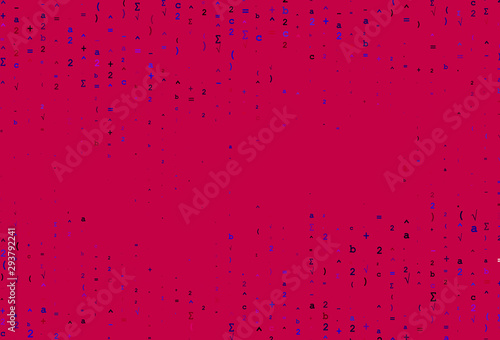 Light Pink, Blue vector backdrop with algebra elements.