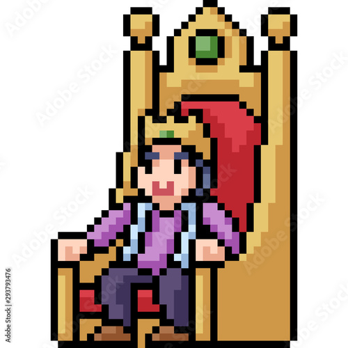 vector pixel art young king
