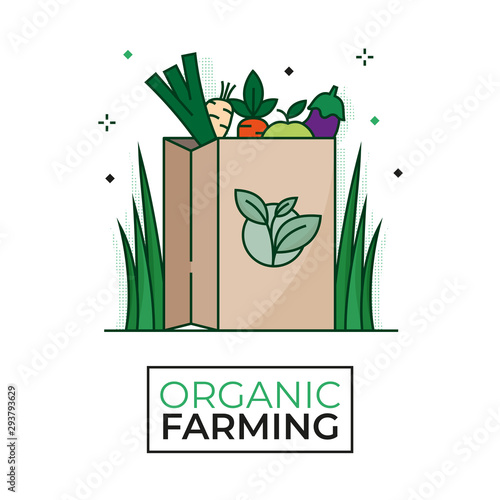 Organic basket icon - Organic Farming - Editable stroke
