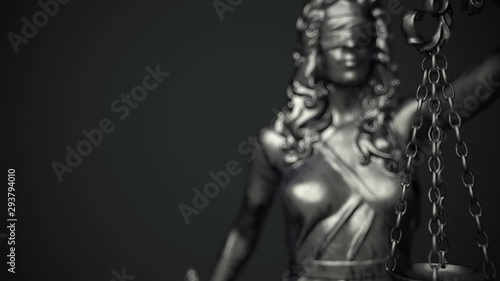 4k video animation of the justitia statue