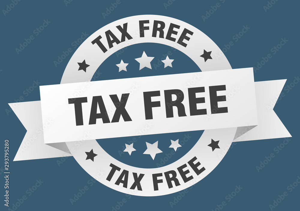 Fototapeta premium tax free ribbon. tax free round white sign. tax free