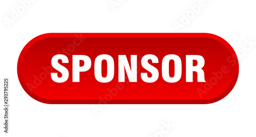 sponsor button. sponsor rounded red sign. sponsor