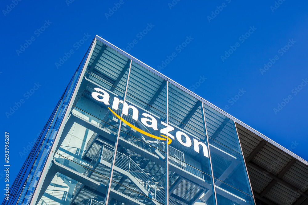 Amazon logo at office building, Munich Germany Stock Photo Adobe Stock