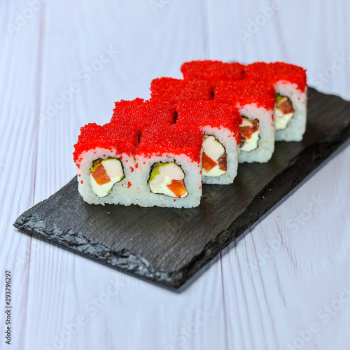 delicious and fresh sushi rolls
