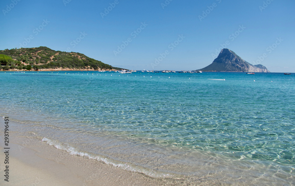 Idyllic beach in Spiaggia di Porto Taverna, Emerald Coast, Sardinia, Italy