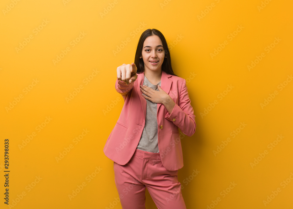 Young modern business woman dreams of achieving goals and purposes Young modern business woman dreams of achieving goals and purposes