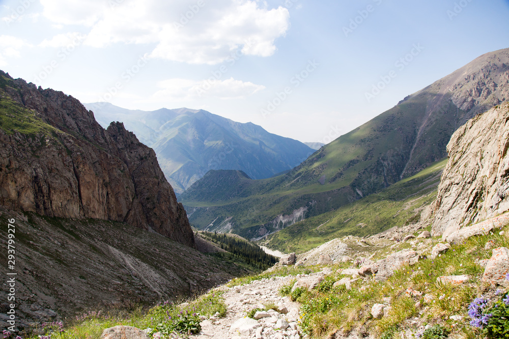 Mountains of Tian Shan range in Kyrgyzstan near Ala Archa National Park