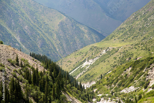 Mountains of Tian Shan range in Kyrgyzstan near Ala Archa National Park photo