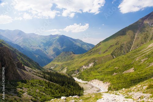 Mountains of Tian Shan range in Kyrgyzstan near Ala Archa National Park photo