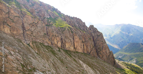 Mountains of Tian Shan range in Kyrgyzstan near Ala Archa National Park