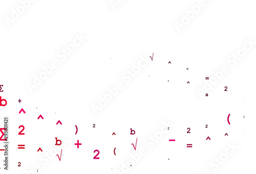Light Purple  Pink vector background with Digit symbols.