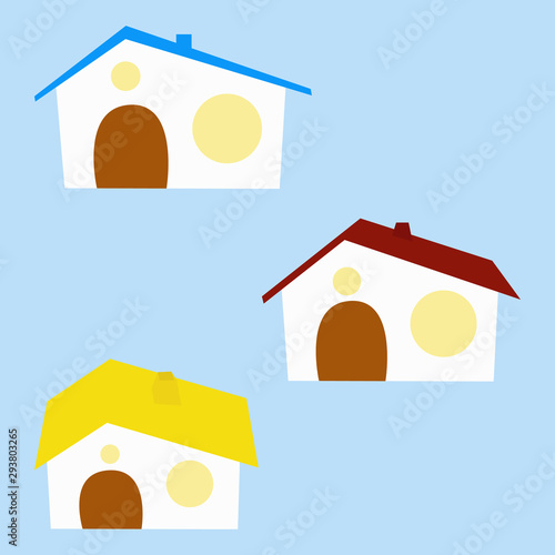 House isolated on blue. House icon simple sign.  House icon flat vector illustration for logo, web, app, UI.