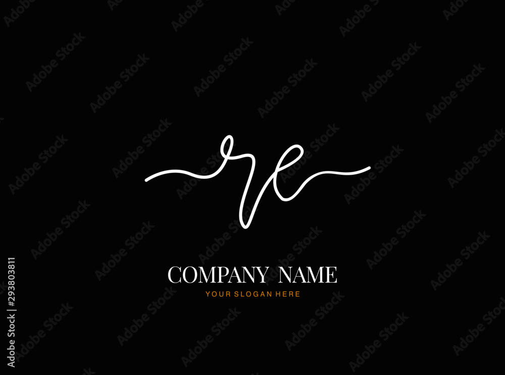 R E RE Initial handwriting logo design with circle. Beautyful design handwritten logo for fashion, team, wedding, luxury logo. R E RE Initial handwriting logo design with circle. Beautyful design handwritten logo for fashion, team, wedding, luxury logo.