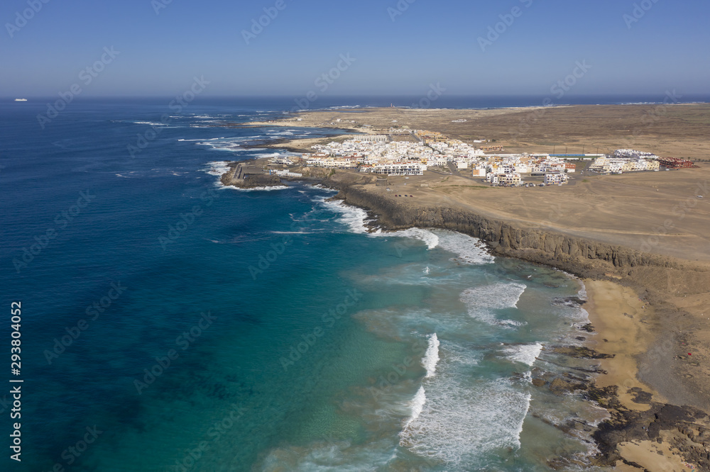 Fuerteventura beach aerial view in Spain