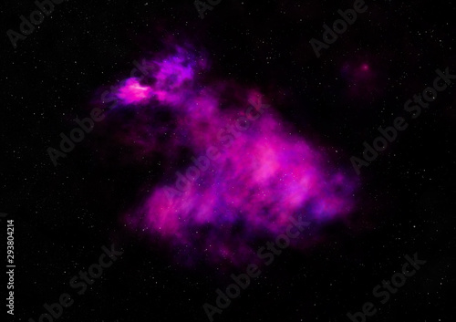 Star field in space and a nebulae. 3D rendering