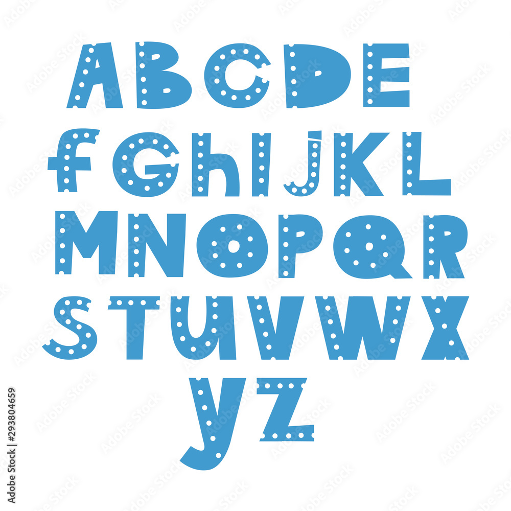 Hand drawn childish Latin alphabet Hand drawn childish Latin alphabet