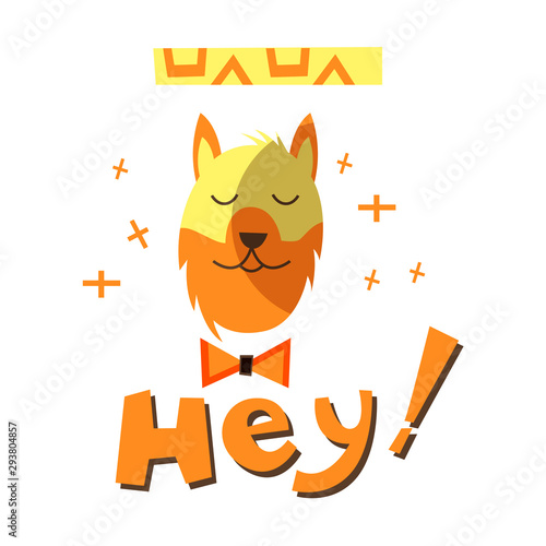 Funny vector dog wearing hat illustration