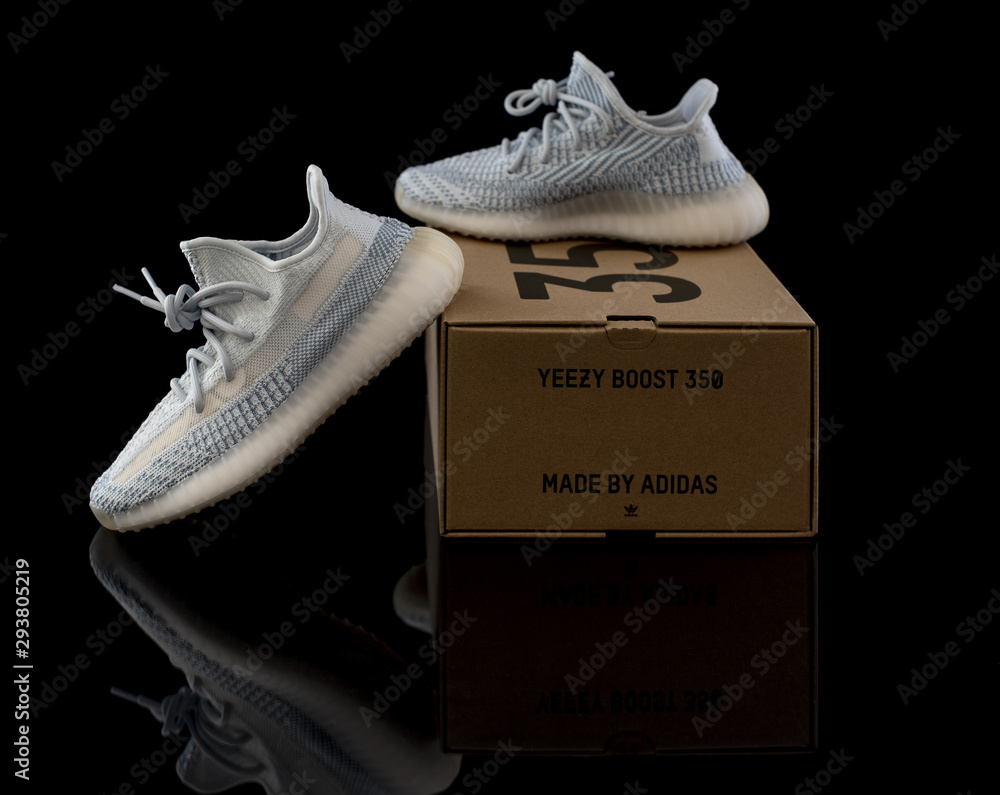 Adidas Yeezy Boost 350 V2 Cloud White (Non-Reflective) shoes studio  portrait Stock Photo | Adobe Stock