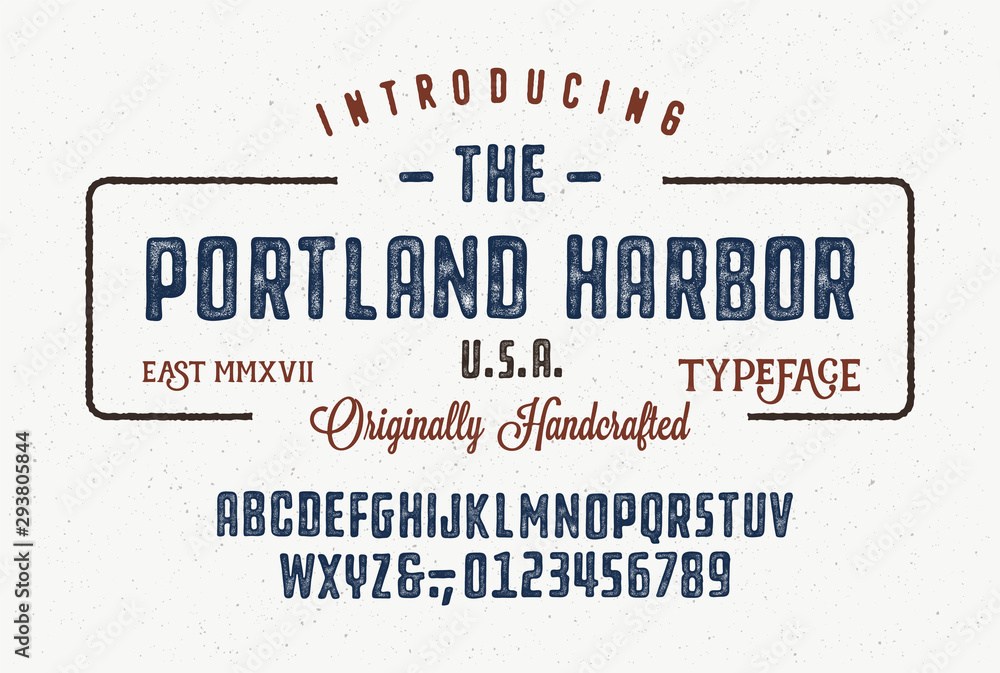 Original Handmade Textured Font. Retro Typeface. Vector Illustration.