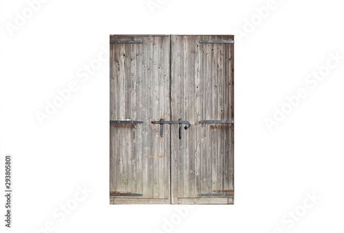 Fototapeta Naklejka Na Ścianę i Meble -  Old weathered wooden gate isolated