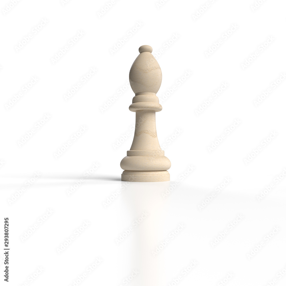 Bispo contra figuras brancas de xadrez ao fundo