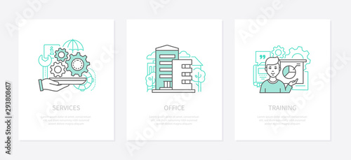 Business management - line design style icons set