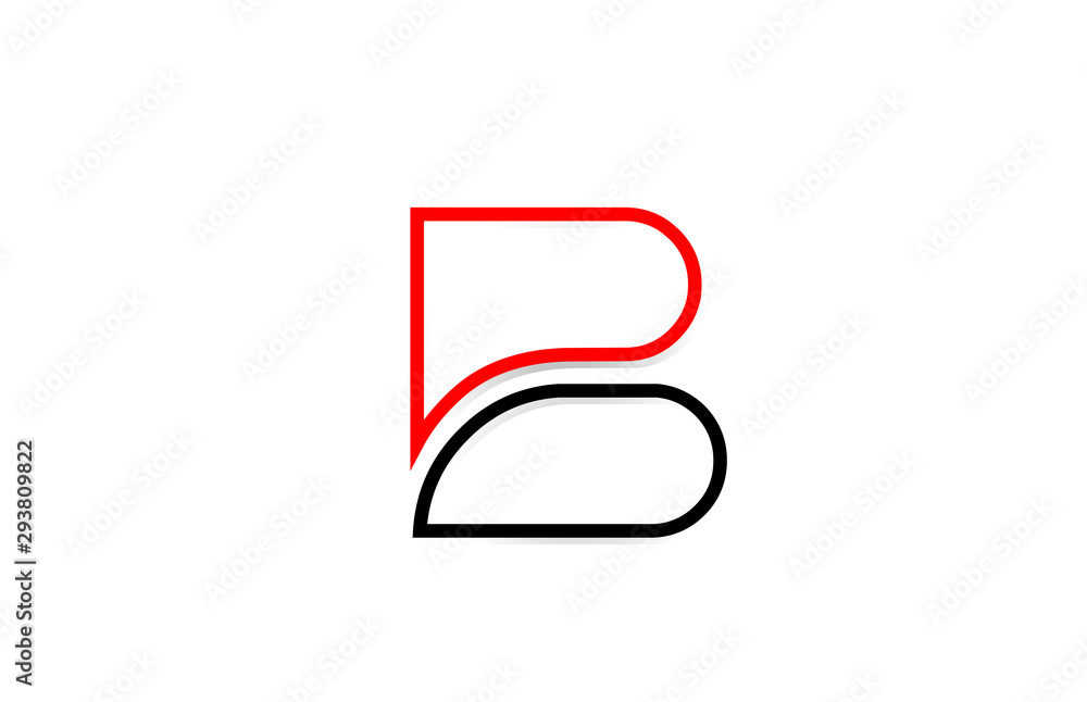 red black line B letter logo alphabet for icon design red black line B letter logo alphabet for icon design