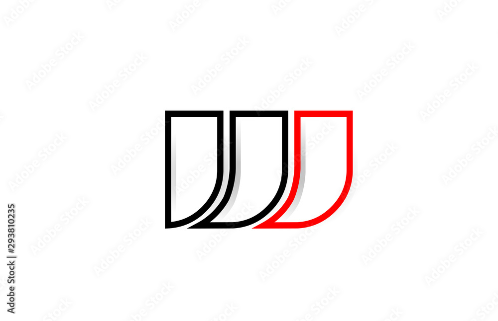 red black line W letter logo alphabet for icon design red black line W letter logo alphabet for icon design