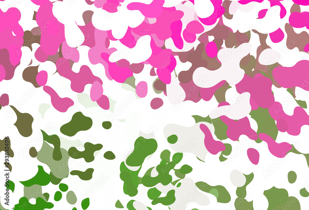 Light Pink, Green vector backdrop with abstract shapes. Light Pink, Green vector backdrop with abstract shapes.