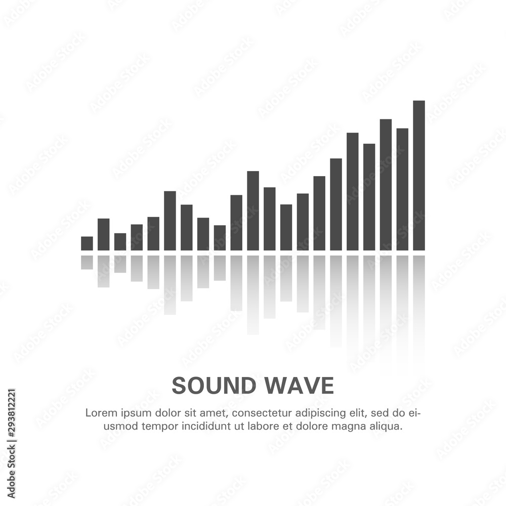 Illustration of an isolated sound wave on a white background 4.