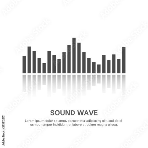 Illustration of an isolated sound wave on a white background 3.