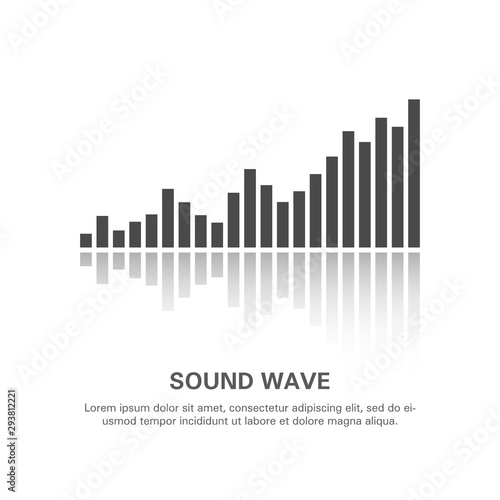 Illustration of an isolated sound wave on a white background 4.